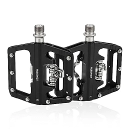 wowsport Spares WOWSPORT MTB Mountain Bike Pedals MTB Clipless Pedals Compatible with SPD Mountain Bike Dual Sided Flat Platform 916 Pedals with Cleats for Road MTB Mountain Bikes (Black)