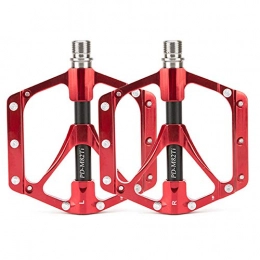 WOXING Mountain Bike Pedal WOXING MTB Bike Pedals, Bicycle Pedals, Aluminum Alloy Sealed Bearing Axle Lightweight With Large Platform Cycling, Cycle VTT Sports City Bike-Red 124 * 105mm