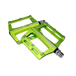 WSBBQ Mountain Bike Pedal WSBBQ Cr-Mo Spindle 9 / 16" DU Sealed Bearings Alloy Bike Pedals, Mountain Bicycles Pedals Flat Aluminum Alloy Platform Sealed Bearing Axle, Green