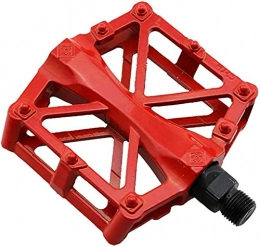 wsbdking Mountain Bike Pedal wsbdking Bike Pedals, Aluminium Alloy Universal Cycling Bike Pedals, 9 / 16 Inch Bicycle Cycling Bike Pedals, Sealed Anti-Slip Durable, for Mountain Bike, MTB, City Bike, Red (Color : Red)