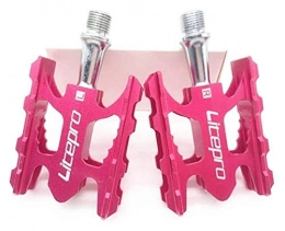 WSGYX Spares WSGYX Mountain Bike Pedal K3 Road Folding Bicycle Ultralight Aluminum Alloy 412 10.8 * 6.2mm Bearing Pedal Foot Bike Pedals (Color : Rose red)