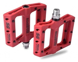 WSGYX Mountain Bike Pedal WSGYX Ultra-light Mountain Bike Bicycle Pedals Nylon Fiber 4 Colors Big Foot Road Bike Bearing Pedals Bicycle Bike Parts Bike Pedals (Color : Red)