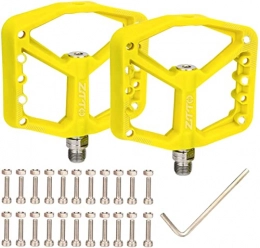 WTfbeusd Mountain Bike Pedal WTfbeusd Lightweight Flat Platform Bike Pedals Cycling for Universal Mountain Bicycle BMX Cycling Easy Install Accessories (Colour Name : Yellow)