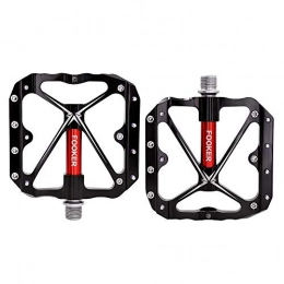 WXIAO Spares WXIAO Outdoor sports Ansjs Mountain Bike Pedals Non-Slip Bike Pedals Platform Bicycle Flat Alloy Pedals 9 / 16 Needle Roller Bearing (Color : Black)