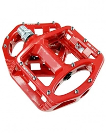 WXX Spares WXX Magnesium Alloy Bike Pedals Mountain Bike Bearing Pedal 9 / 16 Inch High-Strength Non-Slip Large Flat Platform, Road Bike Pedal, Red