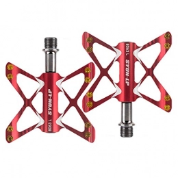Xcmenl Bicycle Pedals Aluminum Alloy Bike Pedals Non-Slip Bicycle Mountain Bike Pedals Platform Bicycle Flat Pedals 9/16" Pedals Alloy Flat Pedals,Red