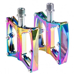 Xcmenl Mountain Bike Pedal Xcmenl Strong Colorful Non-Slip Mountain Bike Pedals, 1 Pair Universal Bicycle Pedals Aluminum Alloy Bicycle Platform Pedals Bike Accessories for Fixed Gear Mountain Bike
