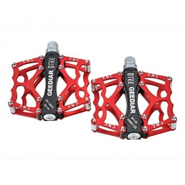 xiaokesong Spares xiaokesong reg;Pair Mountain Bike Bicycle CNC Aluminum Alloy Super Light Pedal Plate (Red)