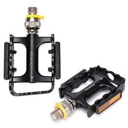 XIAOKUKU Spares XIAOKUKU Aluminum Alloy Non-Slip Mountain Bike Pedal, 9 / 16" Bicycle Pedal with Reflective Logo-Sealed Bearing with Low Loss-For Road / Mountain Bikes-Racing