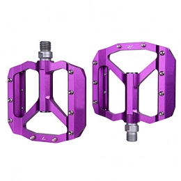 XINGYAN Spares XINGYAN Bicycle pedals, Mountainbike Aluminium Alloy Lager pedals, 9 / 16 inch non-slip bicycle platform flat pedals, suitable for road and mountain, BMX, Purple
