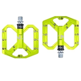 XINGYAN CNC flat bicycle pedals MTB,Mountain Bike Pedals,Caliber 14mm Aluminum Lightweight 8 Bearings Bicycle Pedals for MTB BMX Road Bike (1 Pair),Green