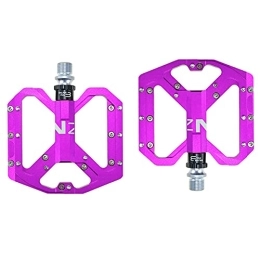 XINGYAN Spares XINGYAN CNC flat bicycle pedals MTB, Mountain Bike Pedals, Caliber 14mm Aluminum Lightweight 8 Bearings Bicycle Pedals for MTB BMX Road Bike (1 Pair), Purple