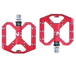 XINGYAN Spares XINGYAN CNC flat bicycle pedals MTB, Mountain Bike Pedals, Caliber 14mm Aluminum Lightweight 8 Bearings Bicycle Pedals for MTB BMX Road Bike (1 Pair), Red