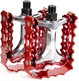 xinlinlin Mountain Bike Pedal xinlinlin Bicycle Pedals Bike Pedals Aluminum Alloy 9 / 16" Inch Pedals for Bikes Mountain Bikes Road Bicycles Platform Pedals (Color : Red)