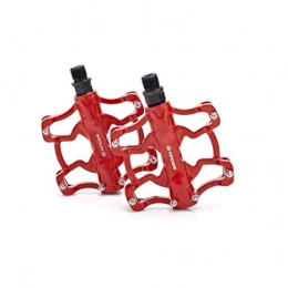 XIONGHAIZI Mountain Bike Pedal XIONGHAIZI Bicycle Pedal, Universal Mountain Bike Pedal Platform Bicycle Super-sealed Bearing Aluminum Alloy Flat Pedal 9 / 16" - Lightweight Bicycle Platform Pedal, High Quality (Color : Red)