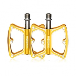 XIONGHAIZI Spares XIONGHAIZI Bicycle Pedals Mountain Bike Bearings San Peilin Pedals Titanium And Aluminum Pedals Road Pedals Riding Equipment Bicycle Accessories Mountain Bike Pedals High Quality (Color : Yellow)