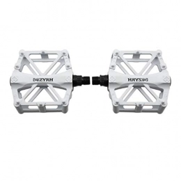 XIONGHAIZI Mountain Bike Pedal XIONGHAIZI Bicycle Pedals Universal Mountain Bike Pedal Platform Bicycle Super-seal Bearing Aluminum Alloy Flat Pedal 9 / 16" (1 Pair Of Shoulder Straps) High Quality (Color : White)