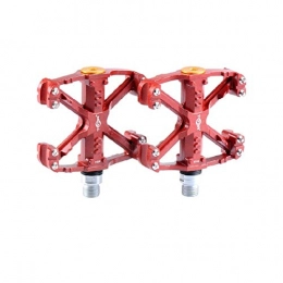 XIONGHAIZI Spares XIONGHAIZI Bike Pedals, Universal Mountain Bicycle Pedals Platform Cycling Ultra Sealed Bearing Aluminum Alloy Flat Pedals 9 / 16" (Color : Red)