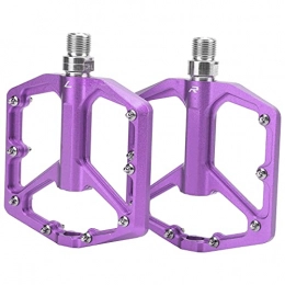 Xndz Spares Xndz Bicycle Platform Flat Pedals, Micro‑groove Design DU Bearing System Lightweight Mountain Bike Pedals for Outdoor for Mountain Bikes for Road Bikes(Purple)