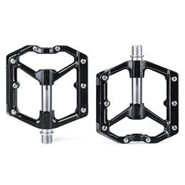 XUANAN Mountain Bike Pedal XUANAN MTB Pedals, Flat Pedals, Aluminum Alloy Anti-Skid Bicycle Pedals, Durable Sealed Bearings, with Reflectors, For Road Mountain BMX MTB Bike, Black titanium