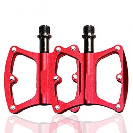 XUANX Spares XUANX Mountain Bike Pedal Bearing Integrated Structure Non-Slip Pedal Aluminum Alloy Bicycle Pedal, Red