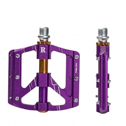 XUANX Mountain Bike Pedal XUANX Mountain Bike Pedals Universal Bicycle Palin Pedals Breathable Non-Slip Bearings Aluminum Alloy Pedals, Purple