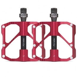 XuCesfs Mountain Bike Pedal XuCesfs Mountain Bike Aluminum Alloy Bearing Pedal Road Bike Ultra Light Palin Pedal Bicycle Pedal (Color : Red)