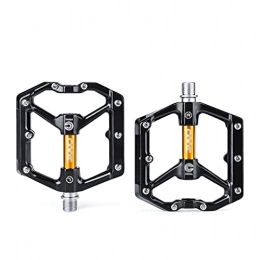 XXQQ Spares XXQQ bike pedals Bicycle Pedal Seal Bearing Bicycle Pedal Mountain Bike Pedal Wide Platform Pedal Accessories (Color : 930 Black golden)