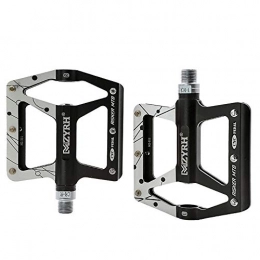 XXZ Mountain Bike Pedal XXZ Bicycle Pedals, Wide Platform Bike Pedals Double MTB Pedals Bike Mountain Bike Flat Pedals Cycling Pedals with Anti-slip Locking Spindle and Durable Fixed Gear, Black