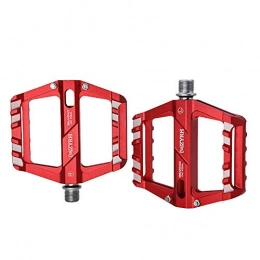 XXZ Mountain Bike Pedal XXZ Bike Pedals, Aluminum Antiskid Durable Bicycle Cycling Pedals Ultra Strong CNC Machined 3 Bearing Anodizing Bicycle Pedals for BMX MTB Road Bicycle 9 / 16, Red