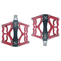 XYXZ Spares XYXZ Bicycle Platform Flat Pedal Bicycle Bearing Pedals Mountain Bike Pedals Aluminum Alloy Pedals, Red