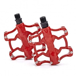 XYXZ Mountain Bike Pedal XYXZ Bicycle Platform Flat Pedal Universal Mountain Bike Dead Fly Non-Slip Aluminum Alloy Pedal Bicycle Pedal Bearing Accessories, Red