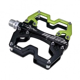 XYXZ Mountain Bike Pedal XYXZ Bike Platform Pedals Bike Pedals, Aluminum Alloy Anti-skid Pedals Axle Diameter 9 / 16" Road Bicycle Pedals with Sealed Bearing, Platform Ultralight Pedals(Green)