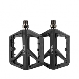 XYXZ Mountain Bike Pedal XYXZ Cycling Pedals Flat 1 Pair Bicycle Pedal Nylon Mearing Smooth Mountain Mtb Bike Cycling Tools Pedals (Color : Black)