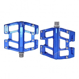 XYXZ Mountain Bike Pedal XYXZ Cycling Pedals Flat 9 / 16 Inch Bicycle Pedals Bright Surface Aluminum Alloy Cnc Ultralight Bearing Pedals Mtb Mountian Bike Accessories Pedals (Color : Blue)