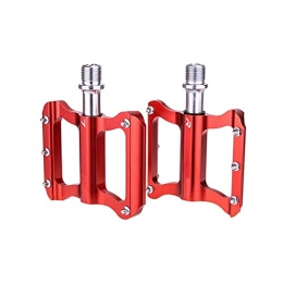 XYXZ Mountain Bike Pedal XYXZ Cycling Pedals Flat Anti-Skid Mountain Bike Pedal Mountain Road Folding Bicycle Bearing Pedal Foot Ultralight Aluminum Alloy Bearing Pedal Pedals (Color : Red)