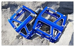 XYXZ Mountain Bike Pedal XYXZ Cycling Pedals Flat Bicycle Pedal Mountain Bike Pedals Mtb / Bmx 2 Du Bearings Fixie Bike Footrest Flat Treat Ultralight Cycling Accessories Pedals (Color : Blue)