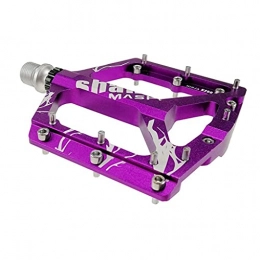 XYXZ Spares XYXZ Cycling Pedals Flat Bike Pedals, 9 / 16" Lightweight Aluminum Alloy Sealed Bearing Bicycle Platform Flat Pedals, For Road Mountain Bmx Mtb Bike(Purple)