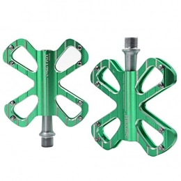 XYXZ Spares XYXZ Cycling Pedals Flat Bike Pedals, Aluminum Alloy Anti-Slip 3 Bearings 9 / 16" Platform Flat Pedals, For Mountain Bikes / Road Bicycles / Bmx / Mtb(Green)