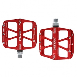 XYXZ Spares XYXZ Cycling Pedals Flat Bike Pedals, Aluminum Alloy Sealed Bearing Anti-Slip 9 / 16" Cycle Platform Hybrid Pedals, For Road / Mountain / Mtb / Bmx Bike(Red)