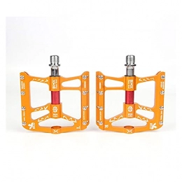 XYXZ Mountain Bike Pedal XYXZ Cycling Pedals Flat Bike Pedals Mtb Accessories Bmx 3 Sealed Bearing Bicycle Pedal Aluminum Alloy Anti-Slip Road Mountain Cycle Cycling Cleats Pegs Pedals (Color : Golden)