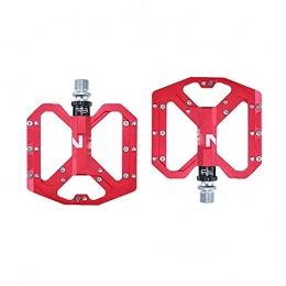 XYXZ Spares XYXZ Cycling Pedals Flat Flat Foot Mountain Bike Pedals Mtb Cnc Aluminum Alloy Sealed 3 Bearing Anti-Slip Bicycle Pedals Bicycle Parts Pedals (Color : Red)