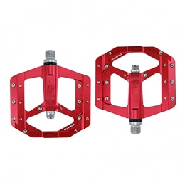XYXZ Mountain Bike Pedal XYXZ Cycling Pedals Flat Flat Foot Pedal Sealed Bike Pedals Cnc Aluminum Body For Mtb Road Mountain Bike 3 Bearing Bicycle Pedal Parts Pedals (Color : Red)