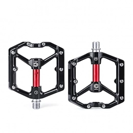 XYXZ Mountain Bike Pedal XYXZ Cycling Pedals Flat Flat Platform Bicycle Pedals Aluminum Pedal For Mtb Mountain Urban Bmx Hybrid Bikes Parts Sealed Bearing All-Round Bike Pedals Pedals (Color : Black Red)
