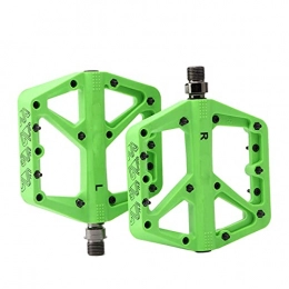 XYXZ Mountain Bike Pedal XYXZ Cycling Pedals Flat Mtb Mountain Bike Nylon Fiber Pedal Bearing Wide Non-Slip Bicycle Pedal Off-Road Bike Road Bike Pedal Bicycle Accessories Pedals (Color : Green)