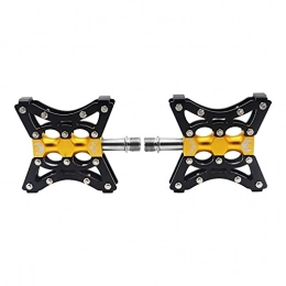 XYXZ Spares XYXZ Cycling Pedals Flat Mtb Mountain Bike Pedal Anti-Skid Ultralight Bicycle Pedals Pegs For Bmx Bicycle Accessories 1 Pair Pedals (Color : Black And Gold)