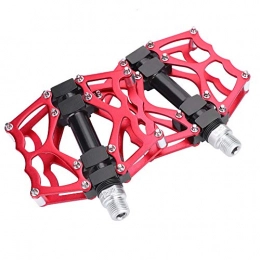 Yagosodee Spares Yagosodee Bike Pedals Replacement, MTB Platform Flat Pedals Lightweight Bicycle Accessories Non- Slip Durable for Road Mountain Bike City Bikes Aluminum Alloy Red 1 Pair