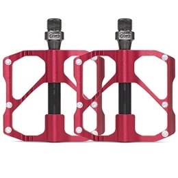 YALIXI Spares YALIXI Bicycle Pedals, Mountain Cycling Bike, Pedals Aluminum Anti-Slip Durable Sealed Bearing Axle for Mountain Bike, Red