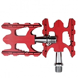 Yamyannie Spares Yamyannie Bike Pedals Folding Bike Pedal Sealed Bearing Aluminum Alloy Road Bike BMX Universal Bicycle Pedal for Outdoors (Color : Red, Size : 11.15x6.2cm)