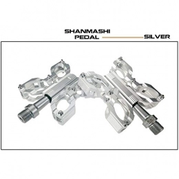 Yangxuelian Spares Yangxuelian Bicycle Cycling Bike Pedals Mountain Bike Pedals 1 Pair Aluminum Alloy Antiskid Durable Bike Pedals Surface For Road BMX MTB Bike 6 Colors (SMS-05) for Biking (Color : Silver)